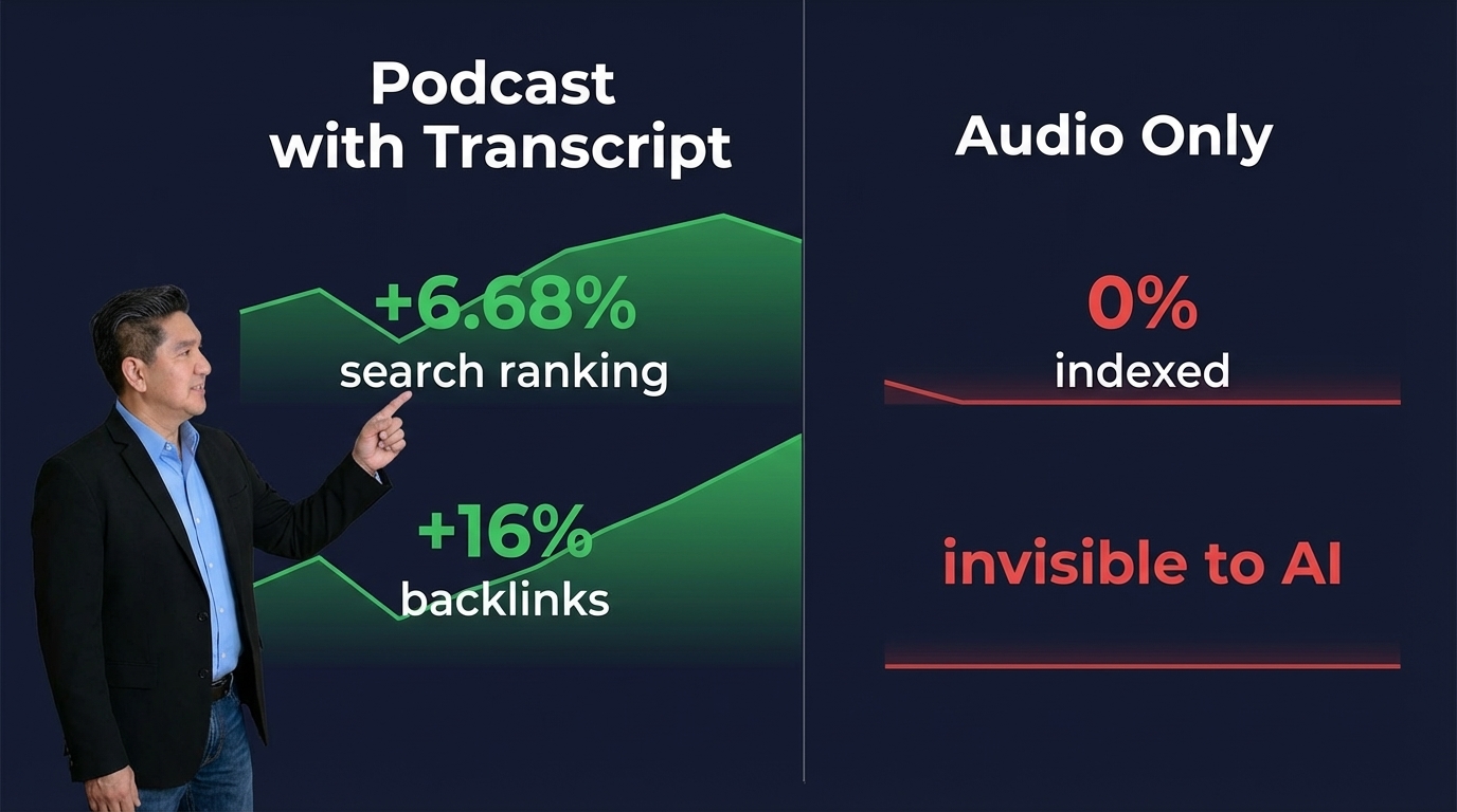 Data visualization: podcast SEO statistics and search visibility
